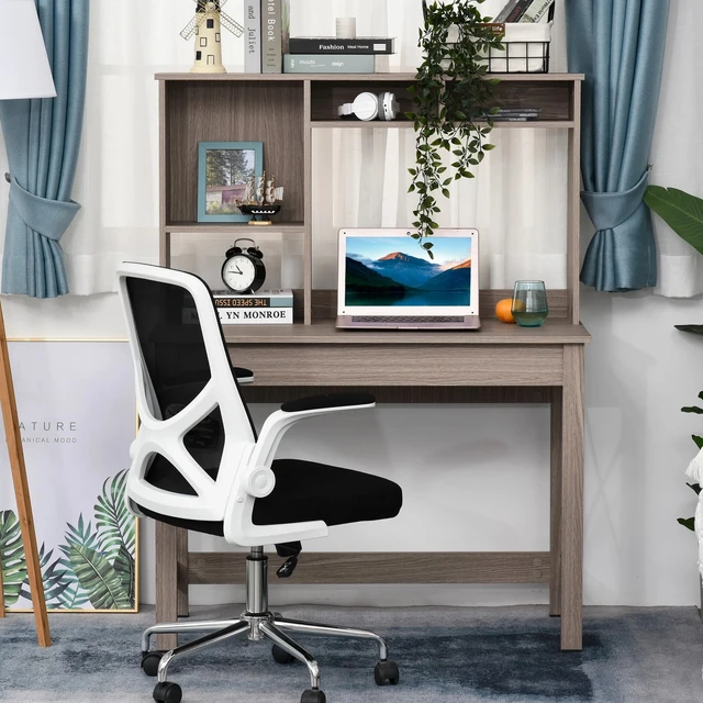 Alt view image 4 of 7 - Rectangle Computer Desk w/ Hutch Writing Table Workstation for Home Office