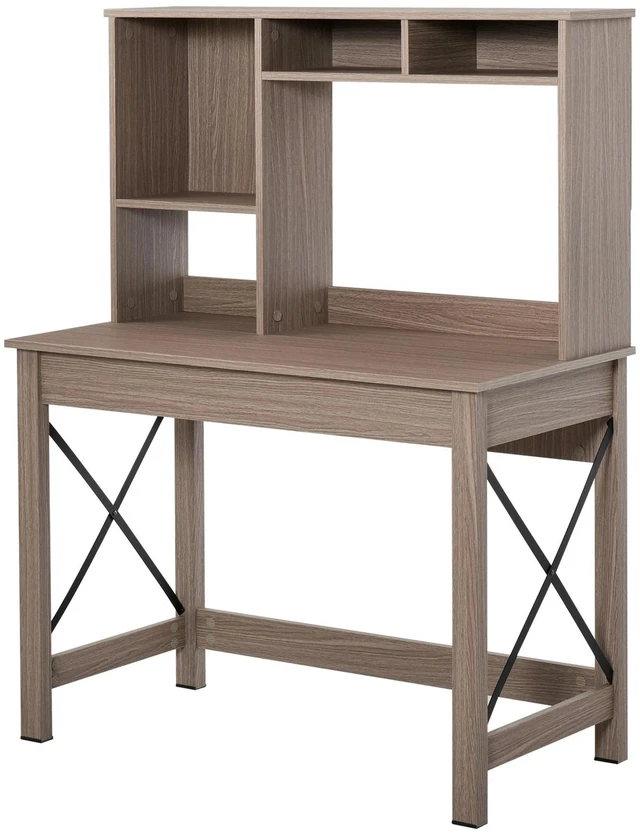 Main image of Rectangle Computer Desk w/ Hutch Writing Table Workstation for Home Office