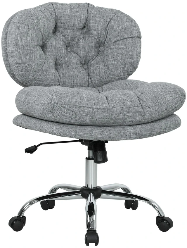 Main image of Armless Office Chair with Wide Thick Padded Seat, Grey