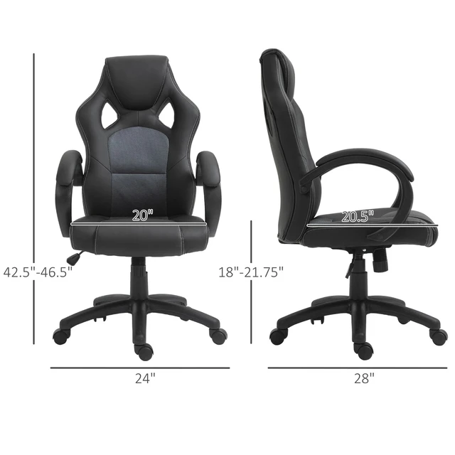Alt view image 5 of 7 - Office Chair Racecar Style Gaming High Back Executive Adjustable Swivel Seat