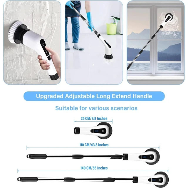 Alt view image 5 of 7 - Electric Brush Spin Scrubber Cordless Rechargeable Handheld Power Cleaning