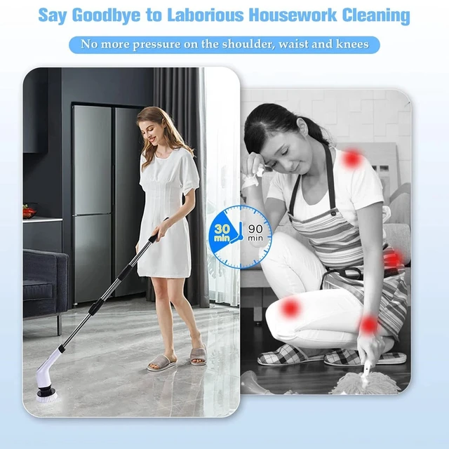 Alt view image 6 of 7 - Electric Brush Spin Scrubber Cordless Rechargeable Handheld Power Cleaning