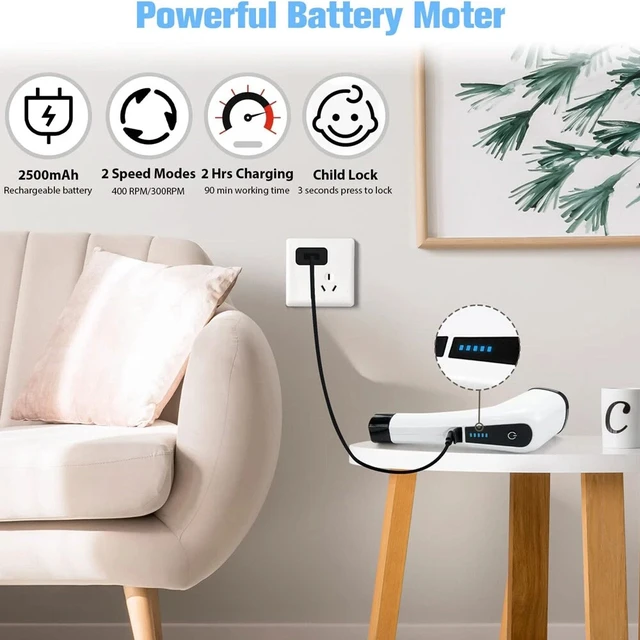 Alt view image 7 of 7 - Electric Brush Spin Scrubber Cordless Rechargeable Handheld Power Cleaning
