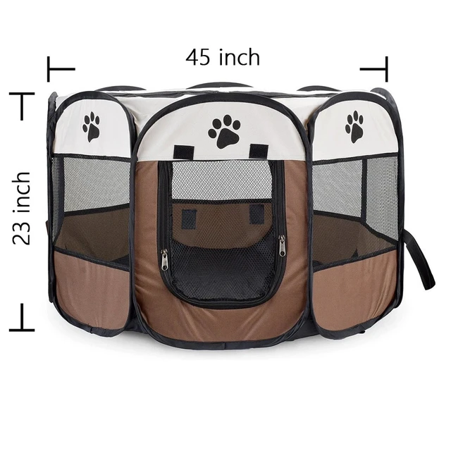 Alt view image 2 of 7 - Portable Pet Playpen Foldable Dog Cat Playpen Camping Tent Kennel Crate