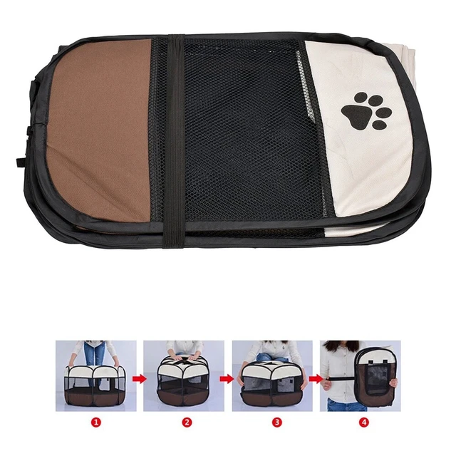 Alt view image 6 of 7 - Portable Pet Playpen Foldable Dog Cat Playpen Camping Tent Kennel Crate