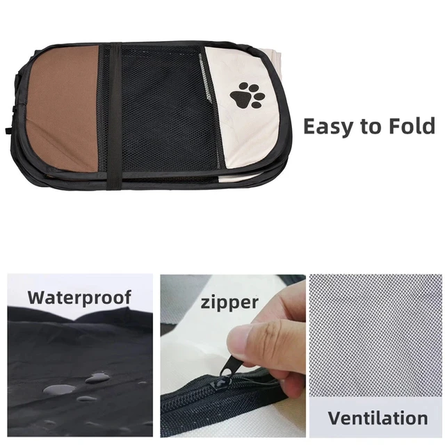 Alt view image 3 of 7 - Portable Pet Playpen Foldable Dog Cat Playpen Camping Tent Kennel Crate