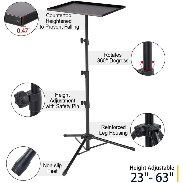 Alt view image 4 of 7 - Tripod Floor Stand For Laptop Projector Presentation Heigh Adjustable Foldable