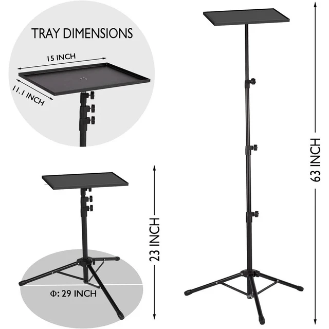 Alt view image 3 of 7 - Tripod Floor Stand For Laptop Projector Presentation Heigh Adjustable Foldable