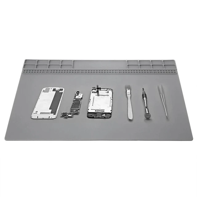 Alt view image 4 of 7 - Heat Insulation Silicone Desk Pad Mat Soldering Repair Maintenance Work Platform