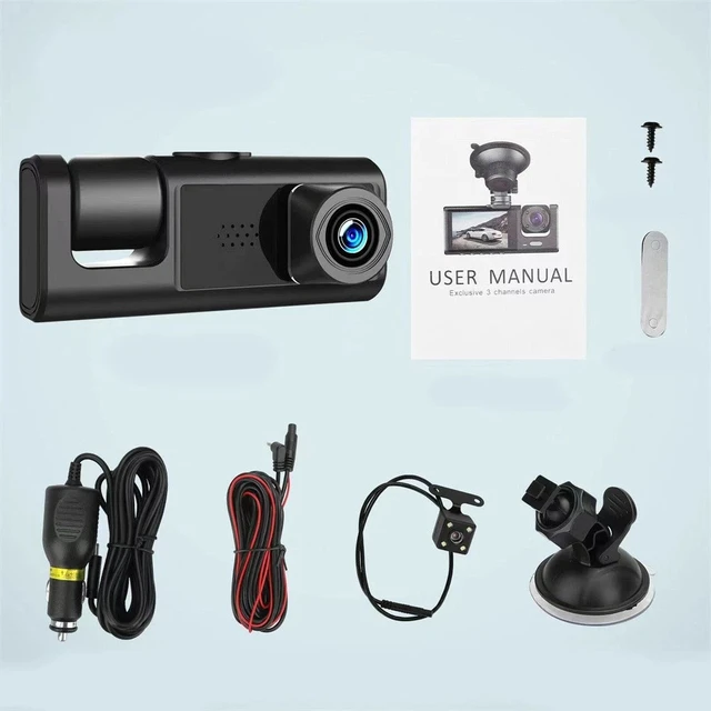 Alt view image 7 of 7 - Car Cam Dash Camera DVR Vehicle Video Recorder 1080P 3 Cameras Front Back