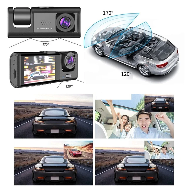 Alt view image 5 of 7 - Car Cam Dash Camera DVR Vehicle Video Recorder 1080P 3 Cameras Front Back