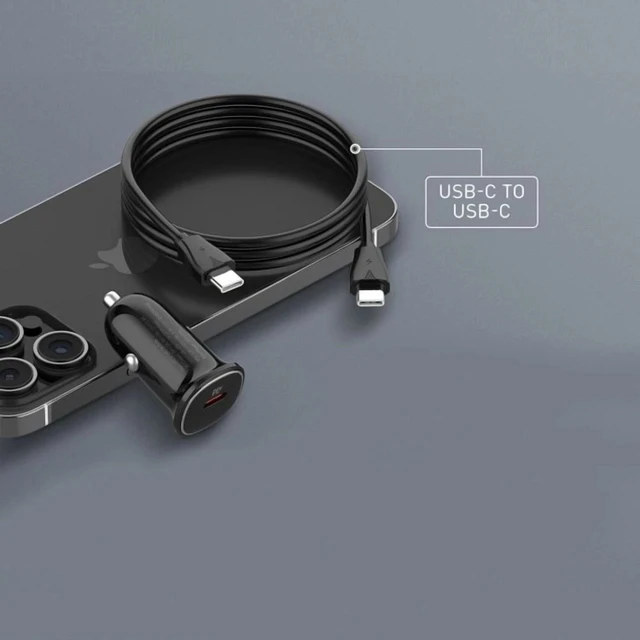 Alt view image 7 of 7 - USB-C Fast Car Charger 30W Type C Universal w/ USB C Cable 3Ft Compact Design
