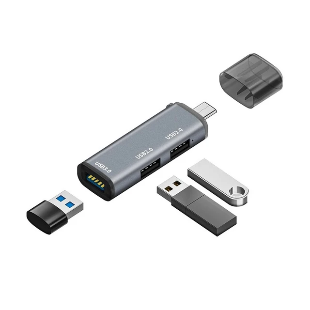 Alt view image 6 of 6 - USB Type C to USB 3.0 HUB USB-C 3.1 to USB 2.0 Hub Data Port Adapter