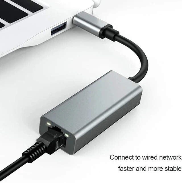 Alt view image 2 of 5 - USB C Type C Gigabit Ethernet LAN Adapter Network Card RJ45 Windows Mac