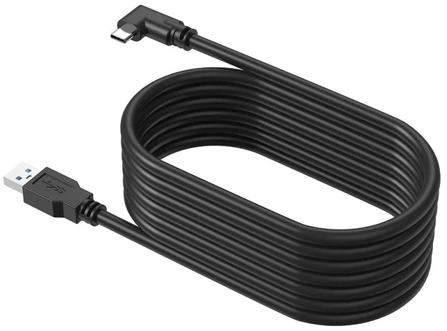 Alt view image 3 of 7 - Link Cable for Oculus Quest 1/2/3 Charging Data Transfer USB Type-C 10 Ft 3M