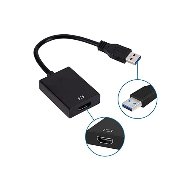 Alt view image 2 of 4 - USB 3.0 / 2.0 to HDMI HDTV Adapter Cable External Graphics Card PC to TV W Audio