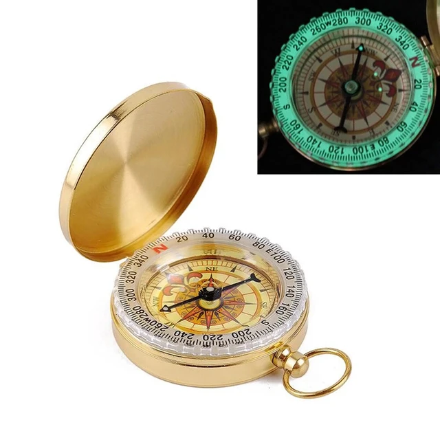 Alt view image 3 of 7 - Compass Pocket Brass Watch Style Military Army Outdoor Camping Hiking Tool