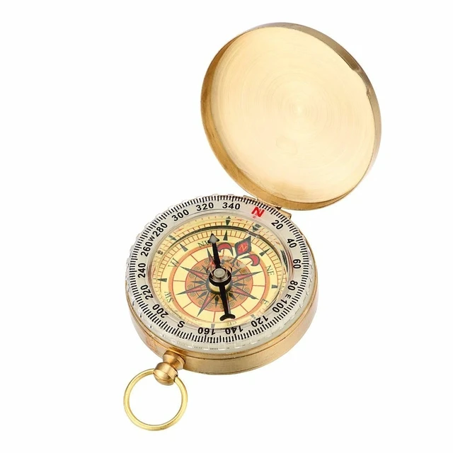 Alt view image 2 of 7 - Compass Pocket Brass Watch Style Military Army Outdoor Camping Hiking Tool