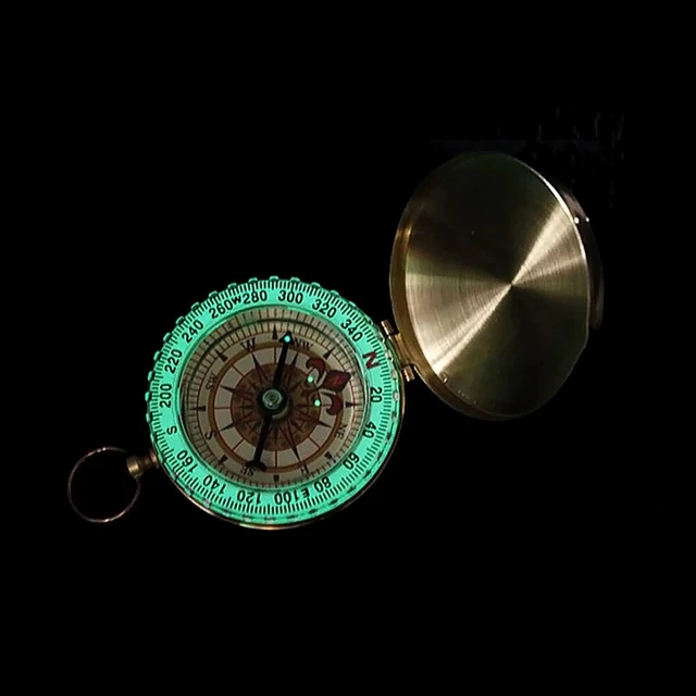 Alt view image 6 of 7 - Compass Pocket Brass Watch Style Military Army Outdoor Camping Hiking Tool