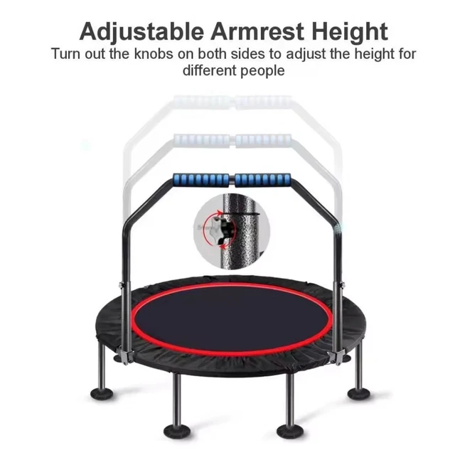 Alt view image 5 of 7 - Trampoline 48 Inch Indoor Outdoor Home Fitness Exercise Foldable Rebounder
