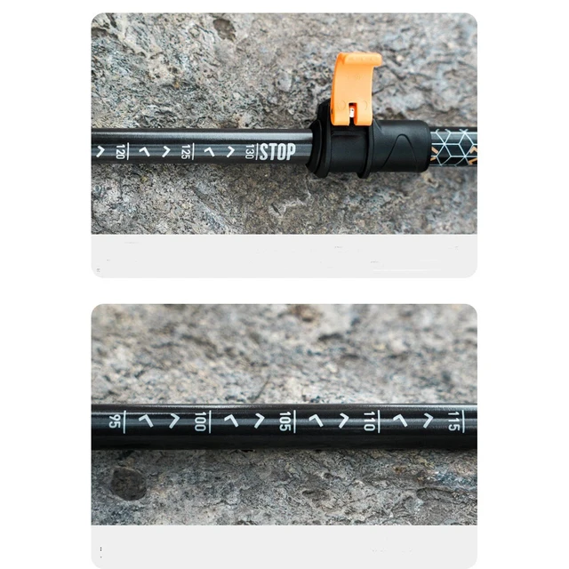 Alt view image 6 of 7 - Trekking Pole Adjustable Hiking Stick Collapsible Walking Cane Carbon Fiber