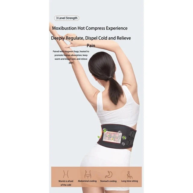 Alt view image 3 of 7 - Heating Back Belt Waist Heat Pad Vibration Massage Back Pain Relief