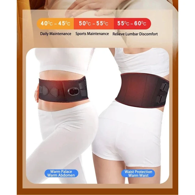 Alt view image 2 of 7 - Heating Back Belt Waist Heat Pad Vibration Massage Back Pain Relief