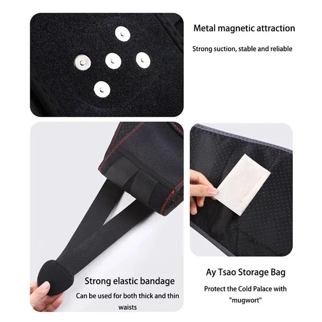 Alt view image 5 of 7 - Heating Back Belt Waist Heat Pad Vibration Massage Back Pain Relief
