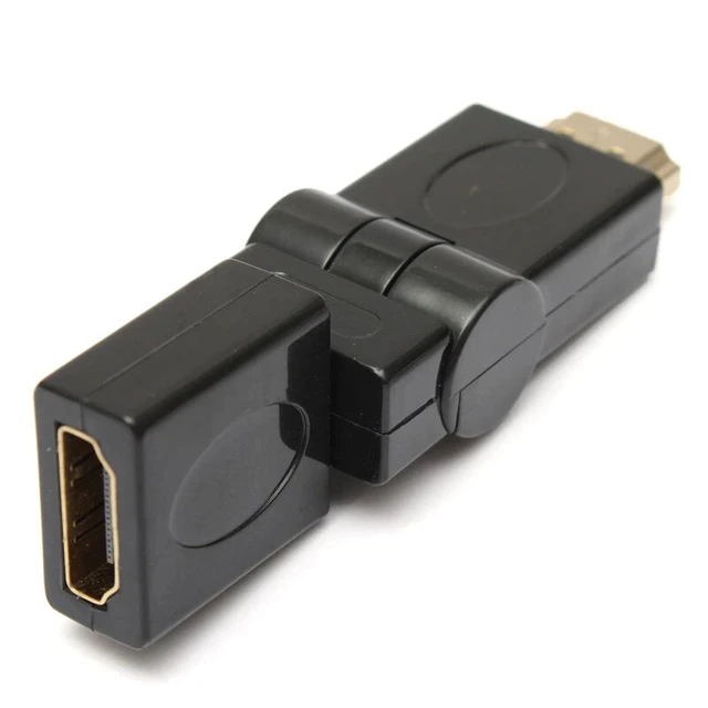 Alt view image 5 of 7 - HDMI Male to Female 360 Degree Swivel Rotating MF Adapter Angle Adjustable