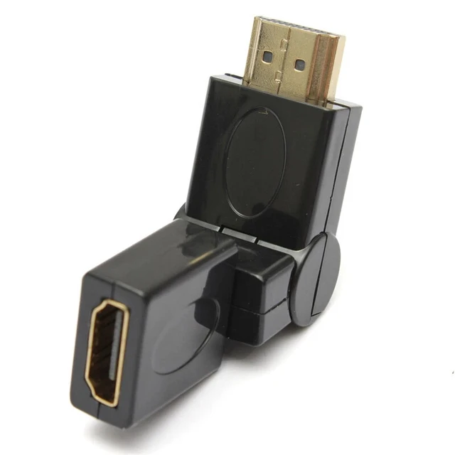 Alt view image 4 of 7 - HDMI Male to Female 360 Degree Swivel Rotating MF Adapter Angle Adjustable