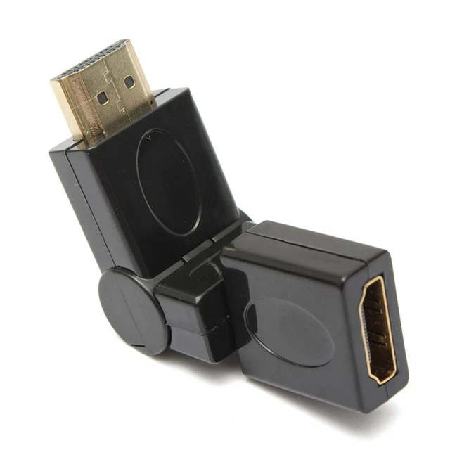 Alt view image 3 of 7 - HDMI Male to Female 360 Degree Swivel Rotating MF Adapter Angle Adjustable