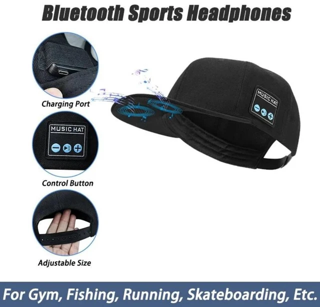 Alt view image 5 of 7 - Wireless Bluetooth Music Hat Headset Headphone Speaker Mic For Outdoor Sport