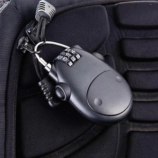 Alt view image 4 of 6 - Helmet Lock Cable Bike Password Lock Telescopic Wire Rope