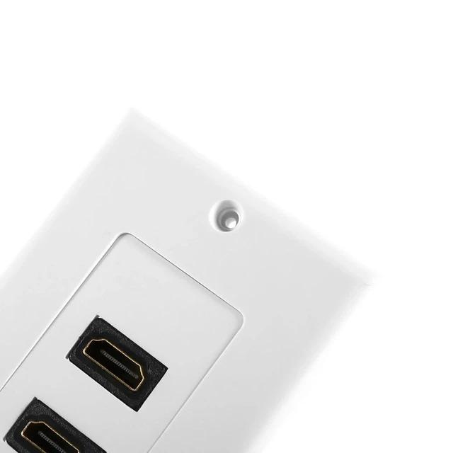 Alt view image 5 of 6 - 2 Port HDMI 1.4 A Female Wall Face Plate Panel Coupler Outlet Extender Socket
