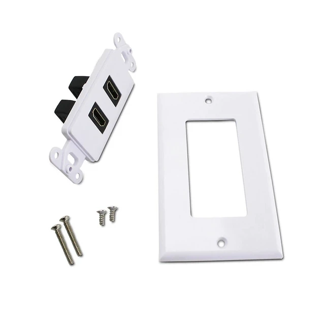 Alt view image 4 of 6 - 2 Port HDMI 1.4 A Female Wall Face Plate Panel Coupler Outlet Extender Socket