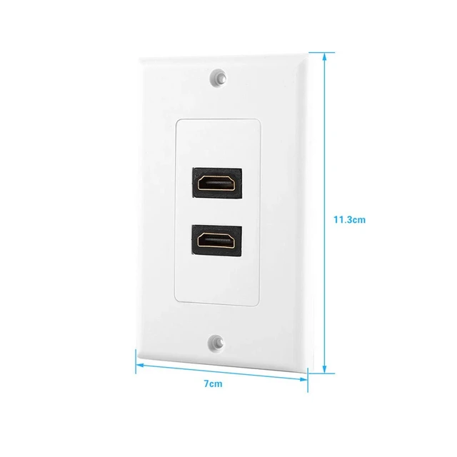 Alt view image 2 of 6 - 2 Port HDMI 1.4 A Female Wall Face Plate Panel Coupler Outlet Extender Socket