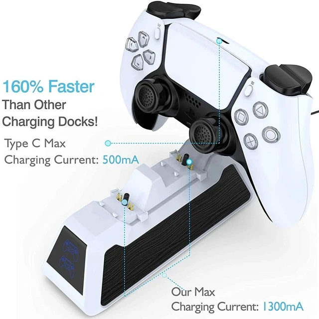 Alt view image 5 of 7 - PS5 Controller Charger 2.6A Super Charger Charging DualSense Fast Charging