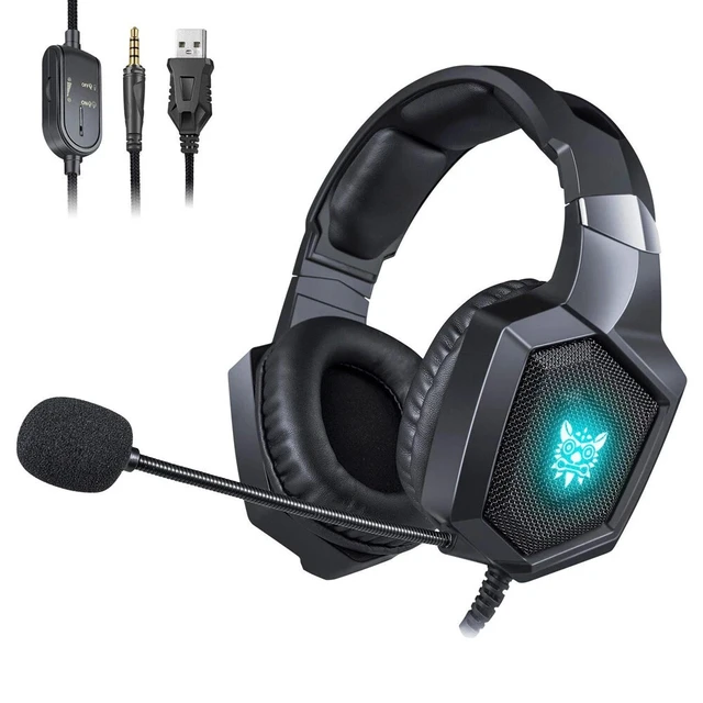 Alt view image 2 of 7 - Over Ear Gaming Headset with RGB Light 3.5mm Audio Jack
