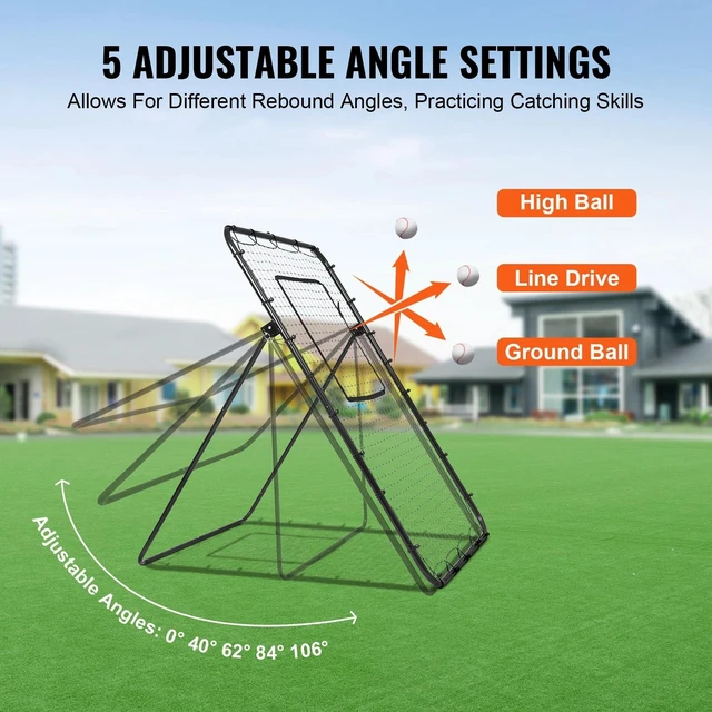 Alt view image 4 of 7 - Baseball And Softball Rebounder Net 4x6 Ft PitchBack Adjustable Angles