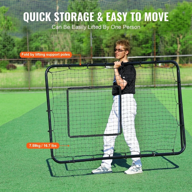 Alt view image 5 of 7 - Baseball And Softball Rebounder Net 4x6 Ft PitchBack Adjustable Angles