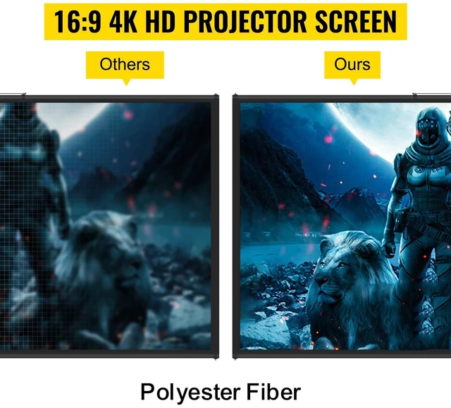 Alt view image 3 of 7 - Tripod Projector Screen with Stand 70 inch 4K HD 16:9 Home Cinema Portable