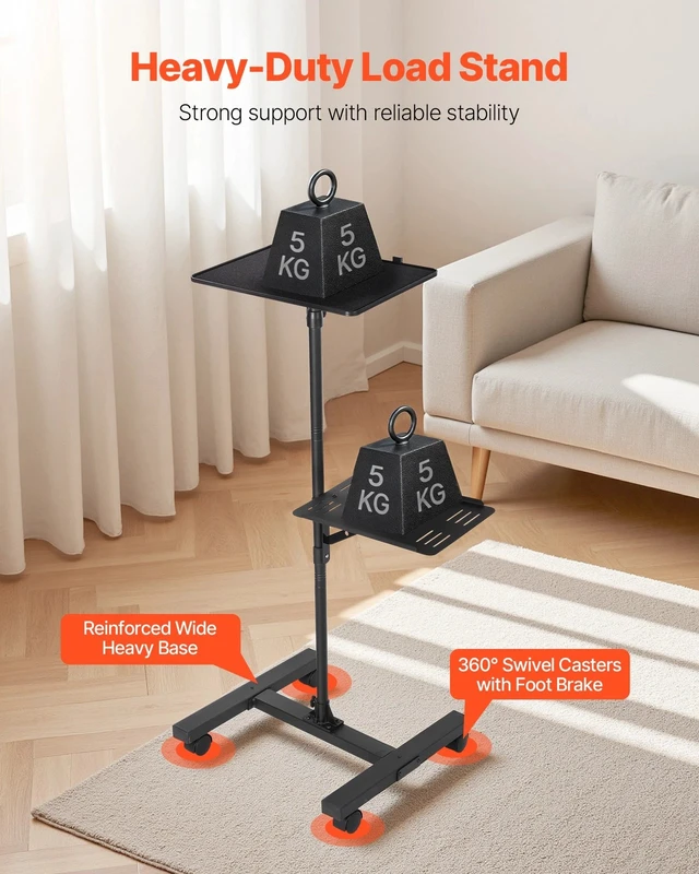 Alt view image 3 of 7 - Projector Stand 2 Shelves I-Beam Frame Projector Floor Stand for Meeting
