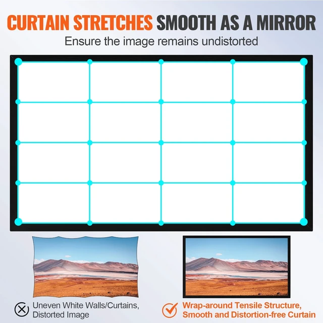 Alt view image 3 of 7 - 120" 16:9 Projector Screen Fixed Frame 4K HDTV Movie Theater 3D