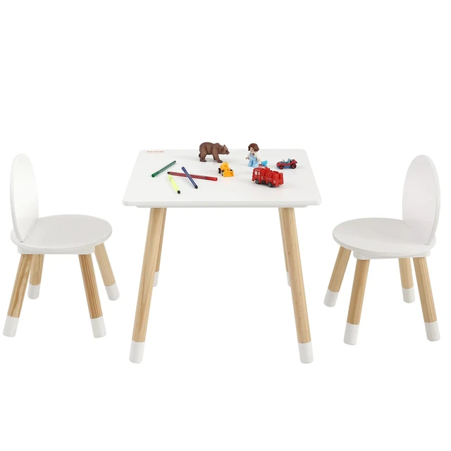 Alt view image 7 of 7 - Kids Table and 2 Chairs Set Kids Craft and Play Table Drawing Reading