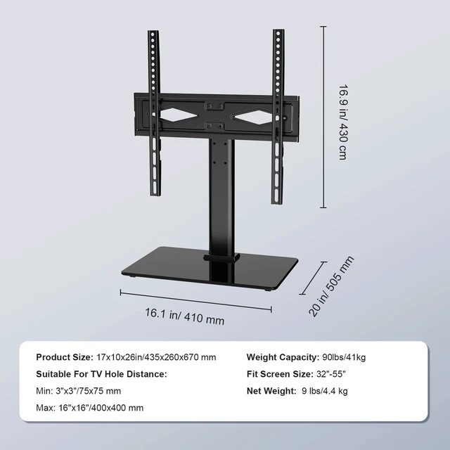 Alt view image 6 of 7 - TV Stand Mount Swivel Universal TV Stand for 32"-55" TVs Adjustable Height