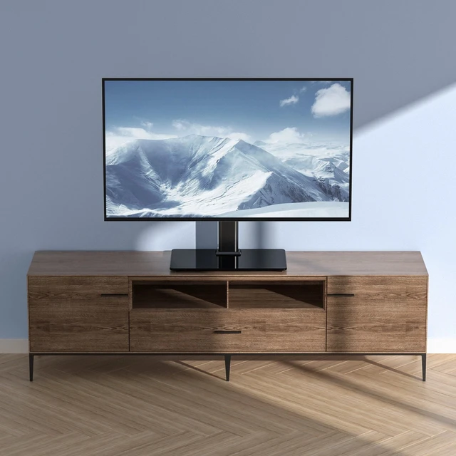 Alt view image 7 of 7 - TV Stand Mount Swivel Universal TV Stand for 32"-55" TVs Adjustable Height