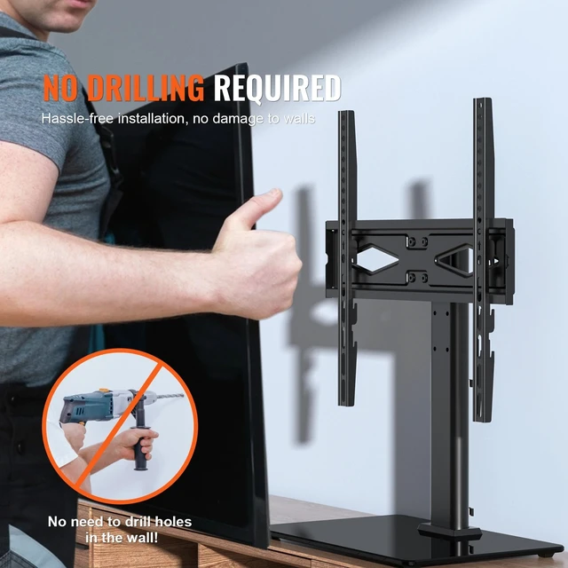 Alt view image 5 of 7 - TV Stand Mount Swivel Universal TV Stand for 32"-55" TVs Adjustable Height