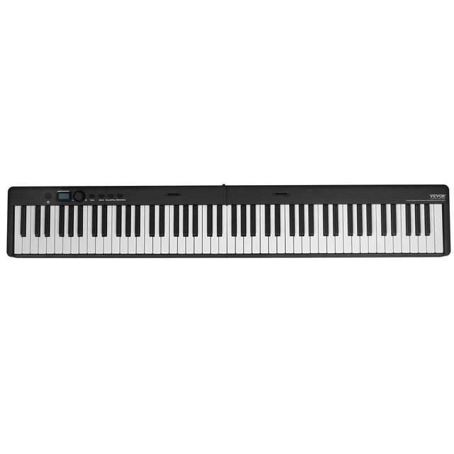 Alt view image 7 of 7 - 88 Key Folding Keyboard Piano Portable Foldable Piano Bluetooth MIDI Black