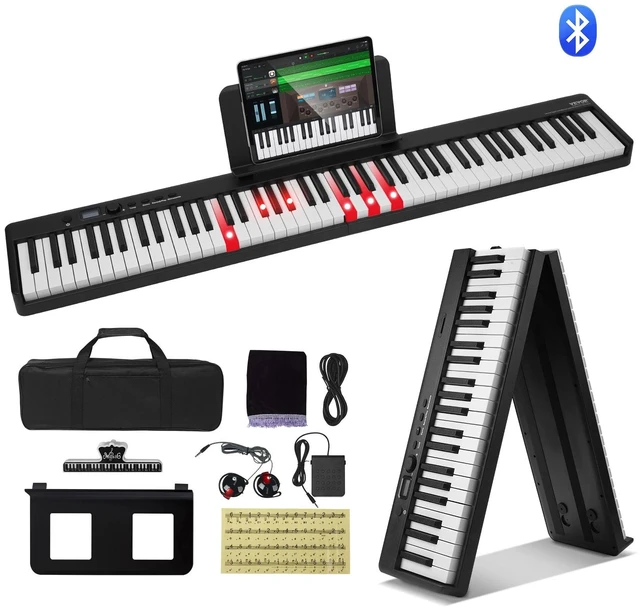 Main image of 88 Key Folding Keyboard Piano Portable Foldable Piano Bluetooth MIDI Black