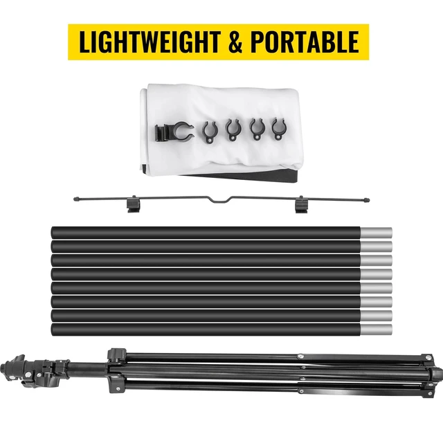 Alt view image 5 of 7 - Projector Screen with Stand 80inch 16:9 HD 4K Outdoor Indoor Projection